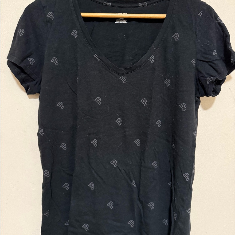 PINK Victoria's Secret Black Patterned Tee